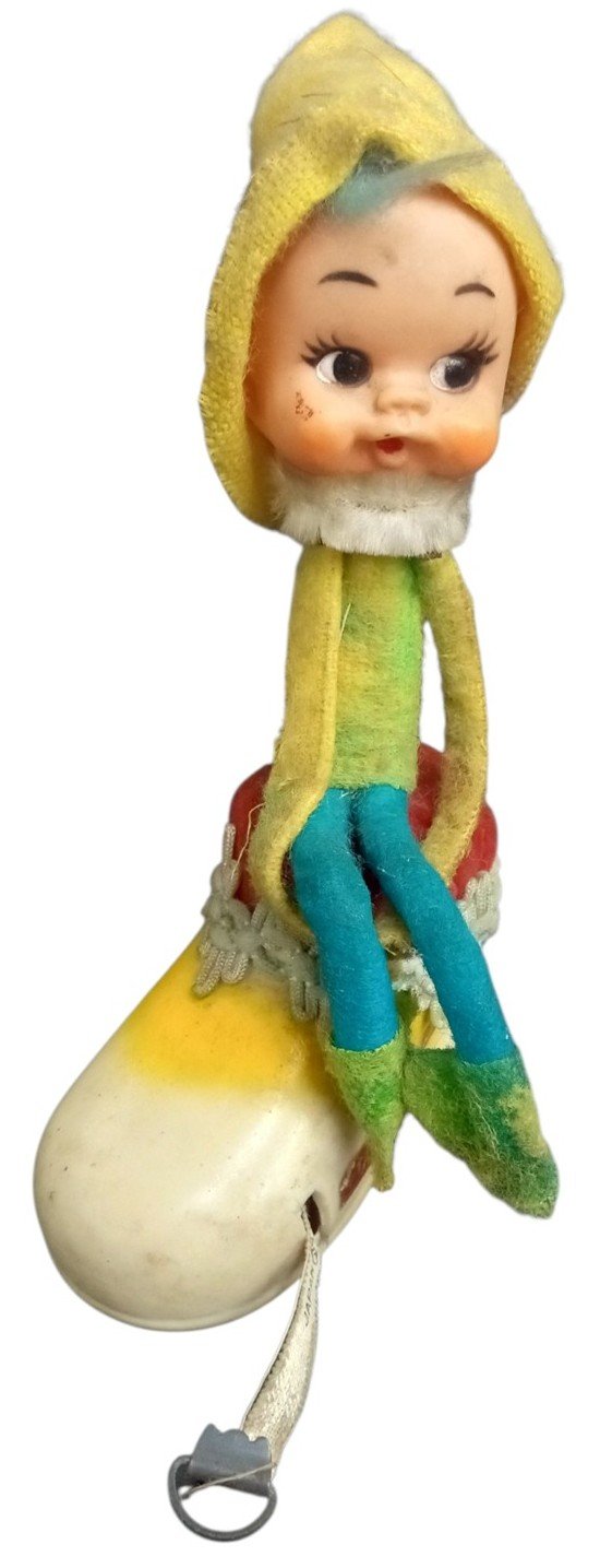 Pixie/Elf Tape Measure Pincushion 35" Made In Japan Likely 1950s Vintage