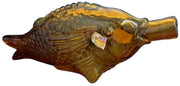 Fedeli White Table Wine Fish Bottle Vintage Collectible Amber Art Glass