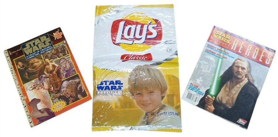 Star Wars Memorabilia Lot Coloring Book Chip Bag Poster Magazine 1990s Retro