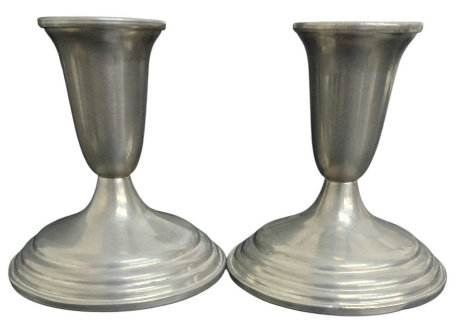 Reed & Barton Pewter Candlestick Holders Likely 1960s Vintage Collectible