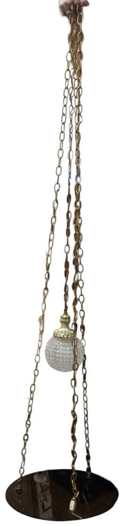 Leviton Hanging Swag Lamp W/Table Likely 1960s Vintage Lighting 70" Inch Chain
