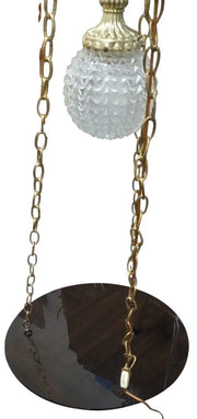 Leviton Hanging Swag Lamp W/Table Likely 1960s Vintage Lighting 70" Inch Chain