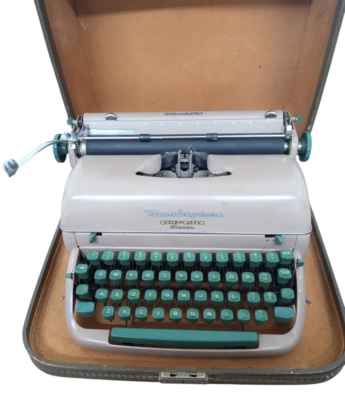 Remington Quiet Riter Typewriter W/Case 1950s Vintage Collectible Untested