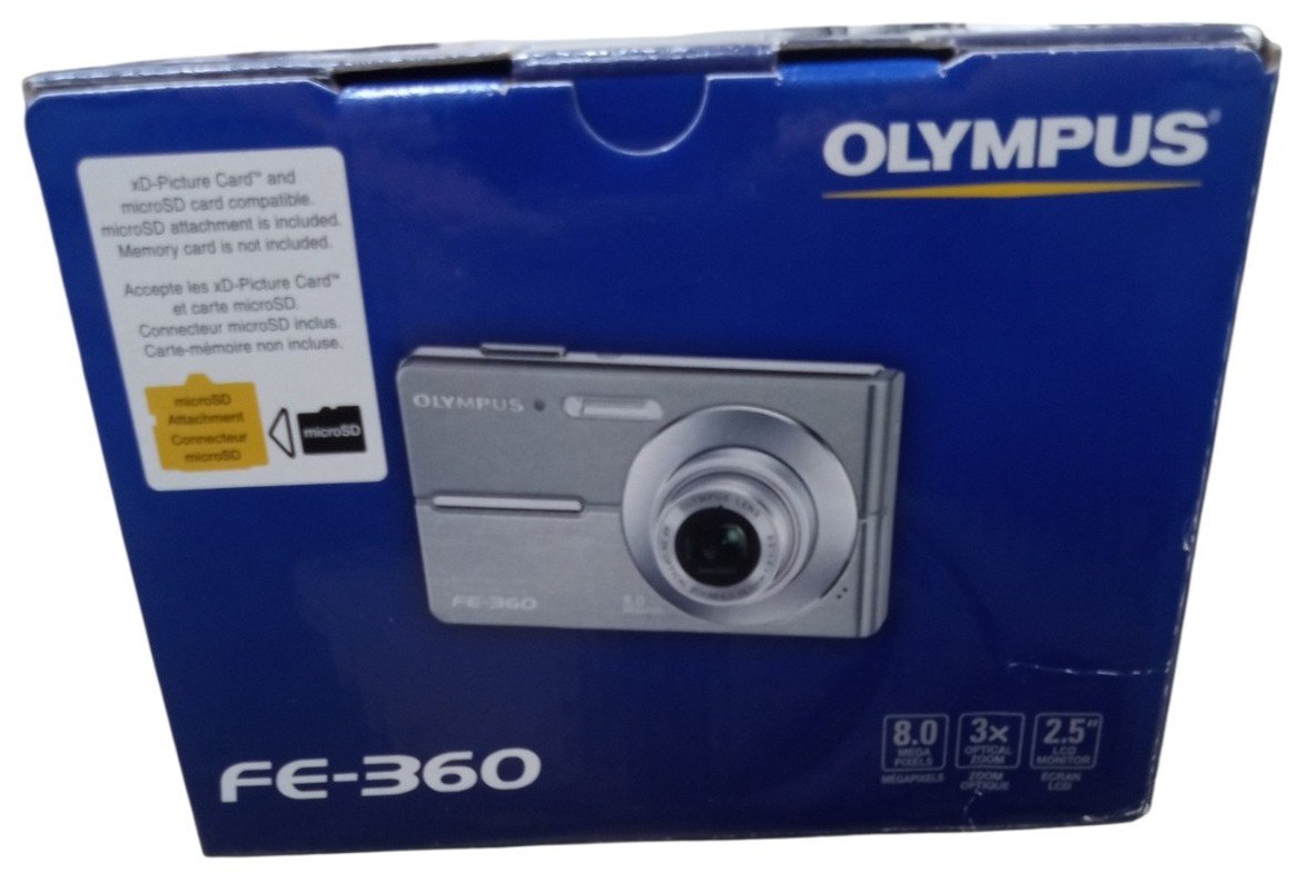 Olympus FE-360 Digital Camera W/Box Retro 2000s Collectible Photography