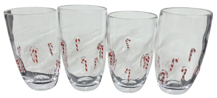 Artland Candy Cane Highball Glasses Festive Christmas Collectible Glassware