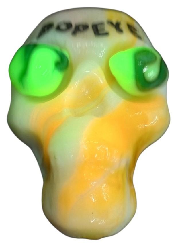 Magnesium Vaseline Popeye Skull Glows Under Black Light Vintage Collectible