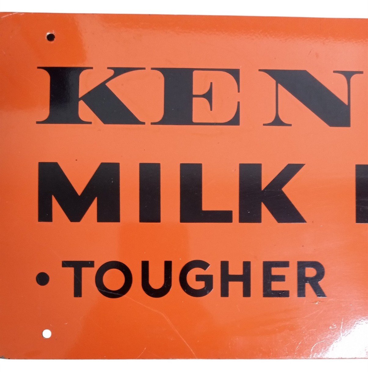 Kendall Milk Filters Metal Sign 8"x20" Vintage Industrial Advertising Orange