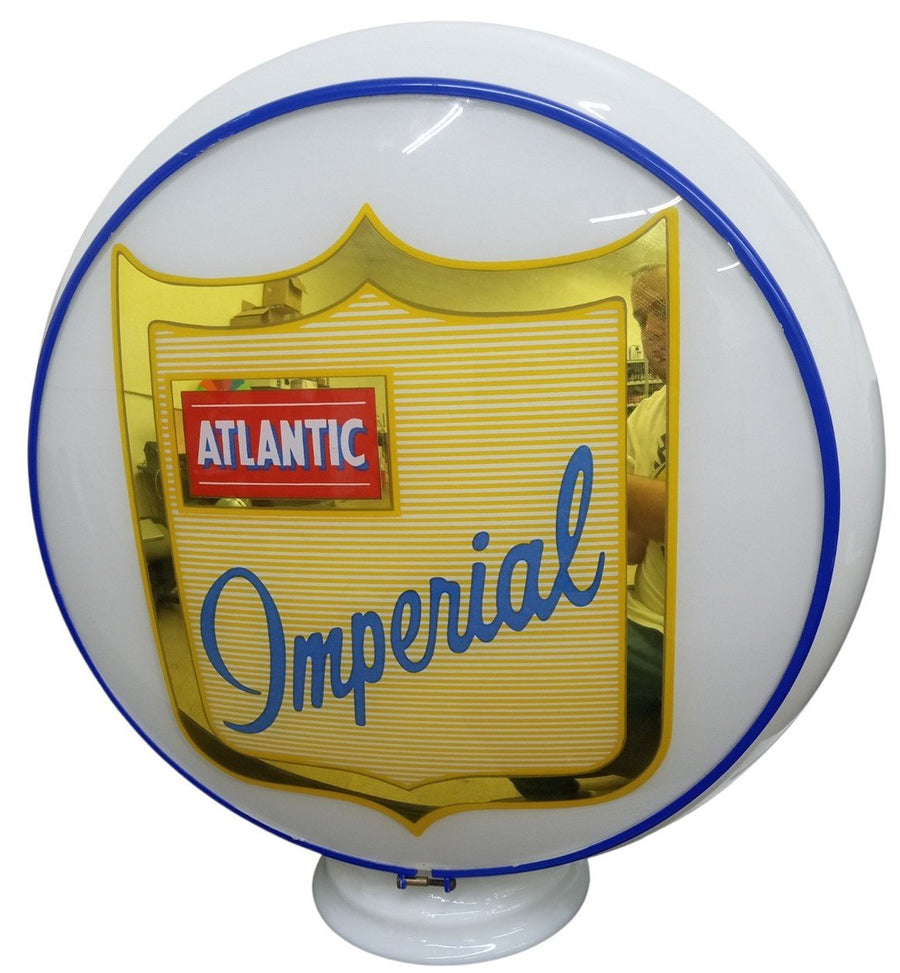 Atlantic Imperial Gas Globe Likely 1950s Vintage Collectible Glass Petroliana