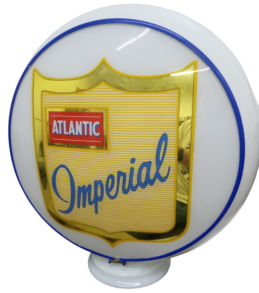 Atlantic Imperial Gas Globe Likely 1950s Vintage Collectible Glass Petroliana