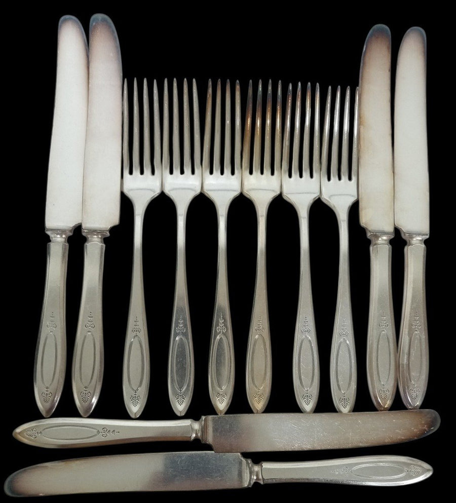 Oneida Community Plate Adam Pattern Forks & Knives Set Of 12 Vintage Collectible