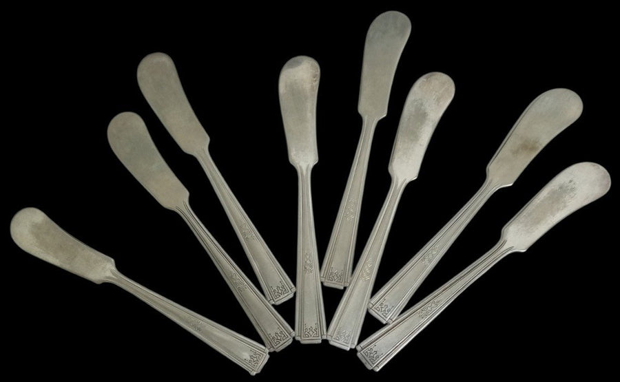 National Silver Co Lady Grace Butter Spreaders Set Of 8 Vintage Silverware
