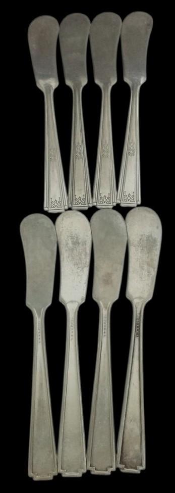 National Silver Co Lady Grace Butter Spreaders Set Of 8 Vintage Silverware