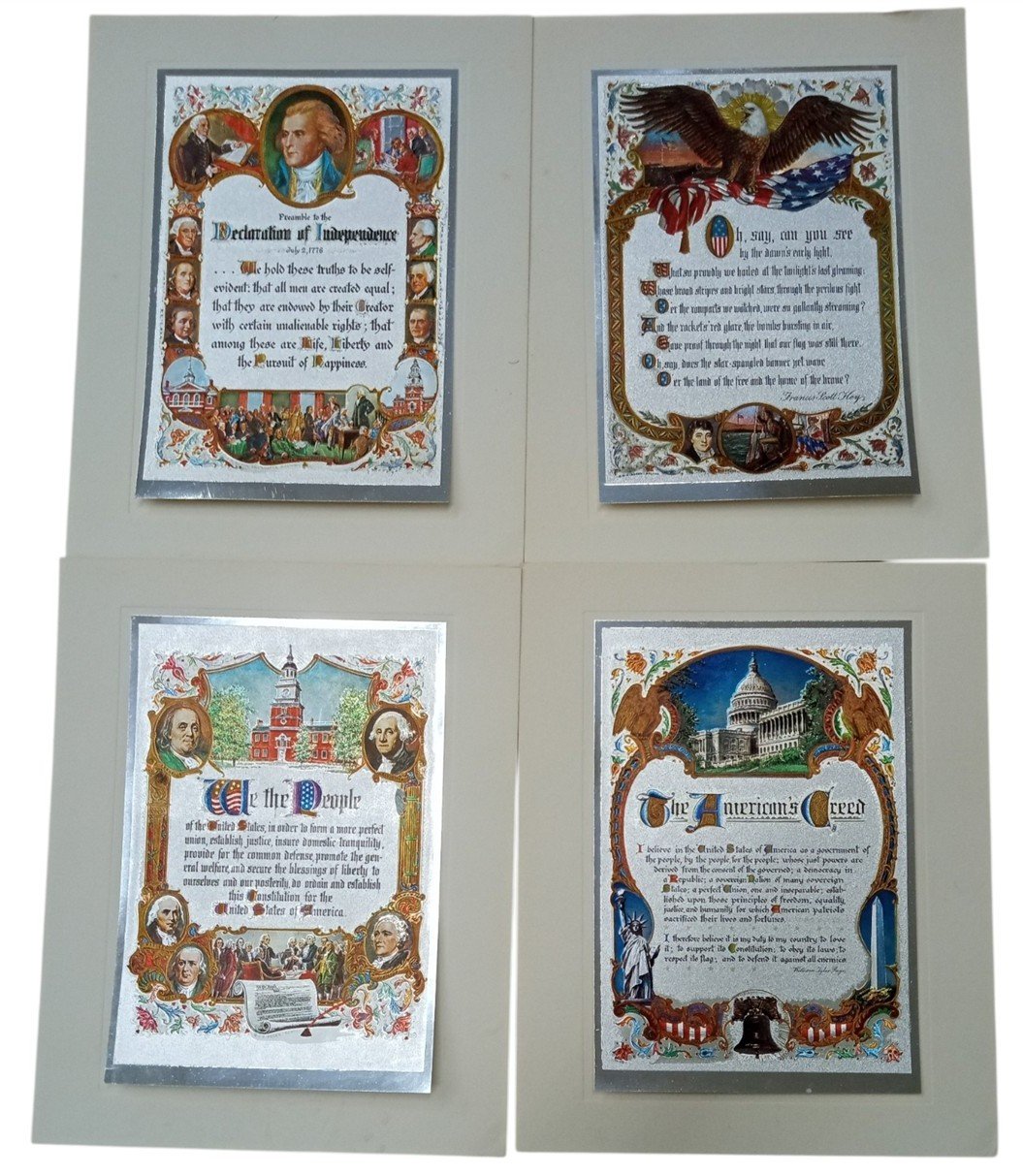 Lattavo Brothers J.R. Rosen American Heritage Etchings W/Envelope Set Of 4