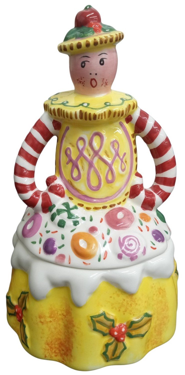 Tabletops Unlimited Christmas Lady Candy Dish Likely 1990s Retro Festive