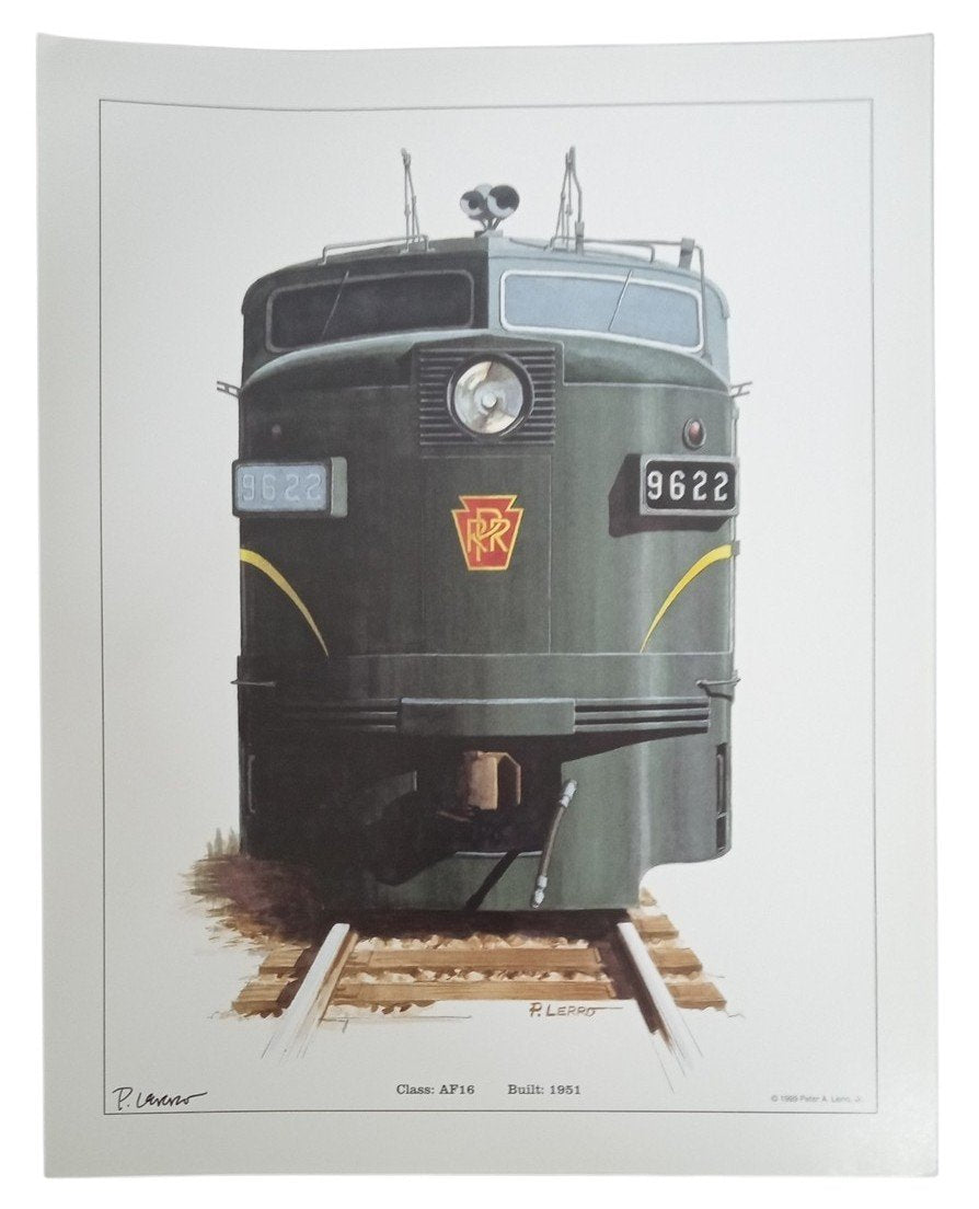 Pennsylvania Railroad AF16 Train Print 11"x14" Signed By Peter Lerro 1999 Retro