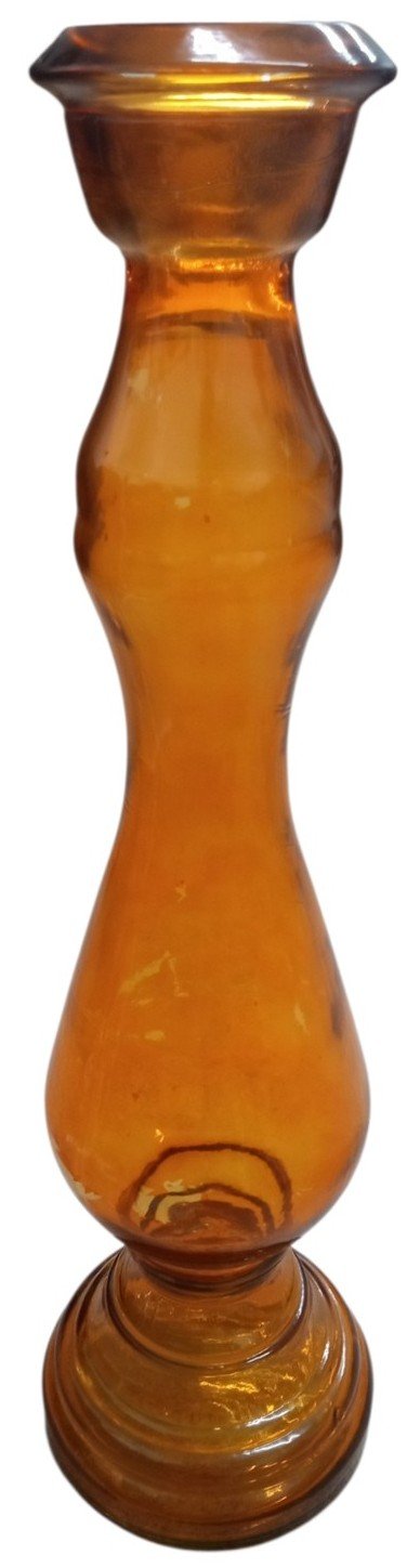 Amber Glass Floor Vase 30" High Collectible Decorative Ornate Home Accents