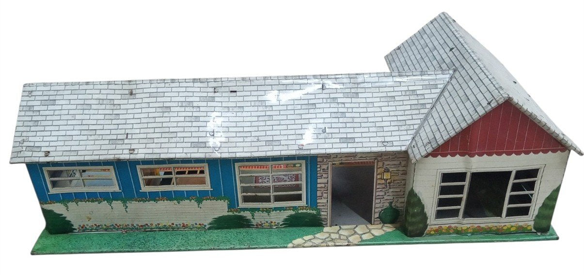 Marx Ranch Tin Dollhouse Likely 1950s Vintage Antique Collectible Toys