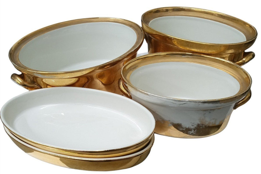 Hall Golden Glo Dishes Set Of 5 Likely 1960s Vintage Collectible Serveware