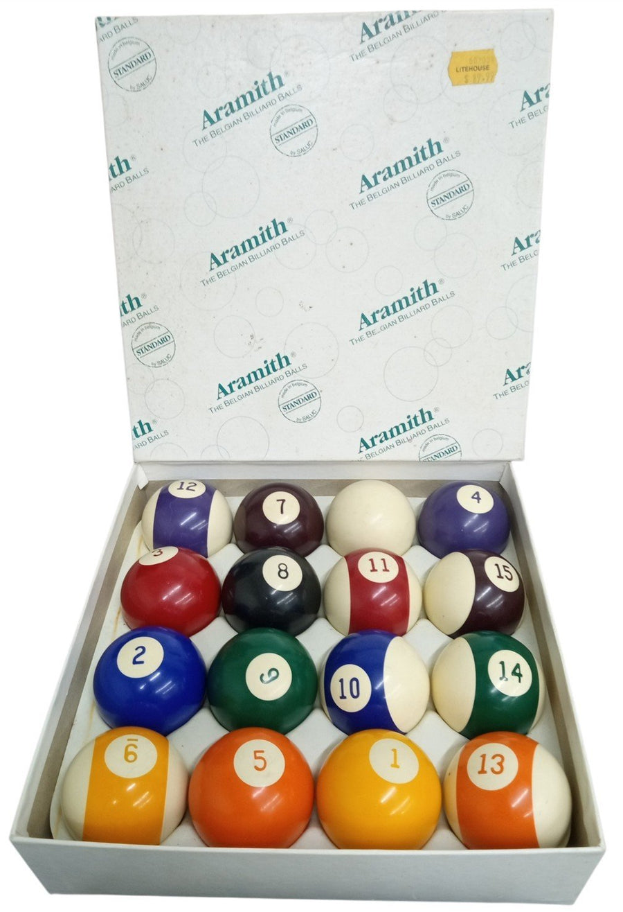 Aramith Billiard Balls W/Original Box Likely 1980s Vintage Sports Equipment