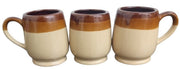 Brittany Stoneware Coffee/Tea Pot With 6 Mugs Likely 1960s Vintage Drinkware