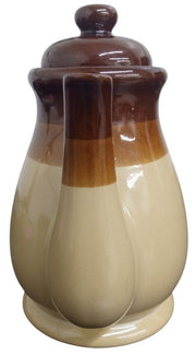 Brittany Stoneware Coffee/Tea Pot With 6 Mugs Likely 1960s Vintage Drinkware