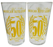 American Auto Stores 50th Anniversary Glasses 1963 Vintage Memorabilia