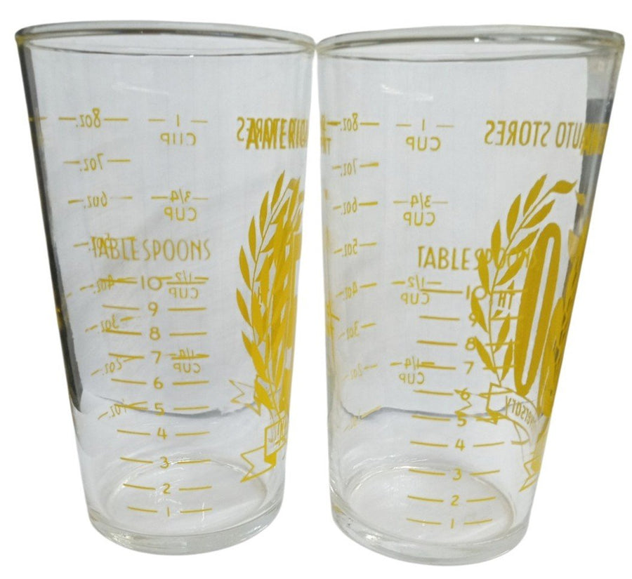 American Auto Stores 50th Anniversary Glasses 1963 Vintage Memorabilia
