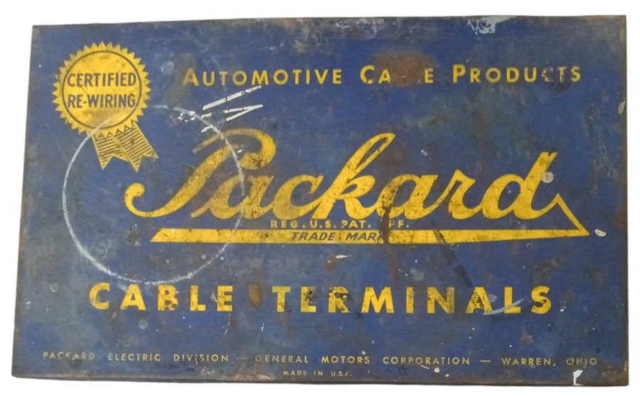 Packard Automotive Cable Terminals Metal Box W/Misc Parts Vintage Industrial