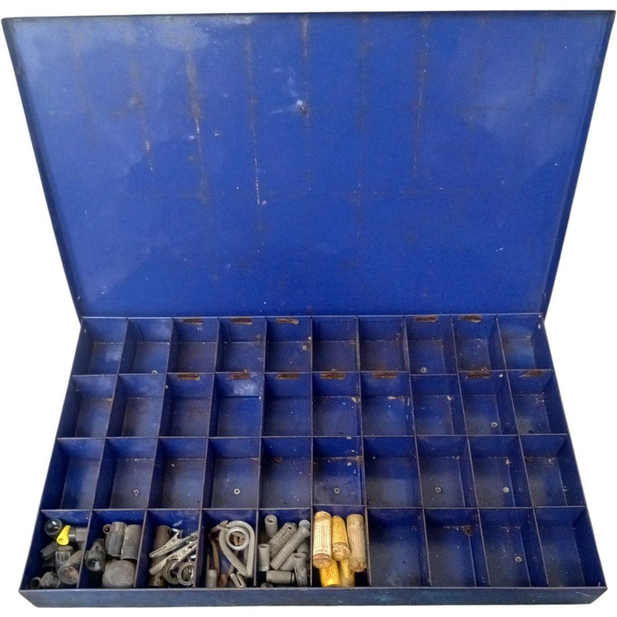 Packard Automotive Cable Terminals Metal Box W/Misc Parts Vintage Industrial