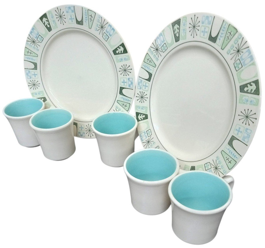 Ts&T Cathay Dinner Plates & 5 Taylor Mugs Vintage Collectible Serveware