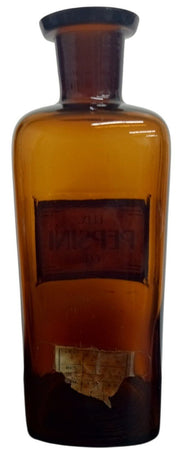 Bottle Elixir Of Pepsini Likely 1920s Vintage Antique Apothecary Brown Glass