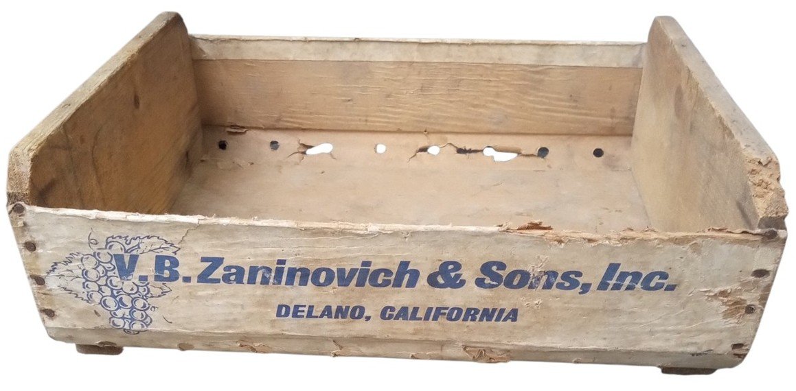 VBZ Fruit Crate Grapes Likely 1950s Vintage Collectible Decorative Advertising