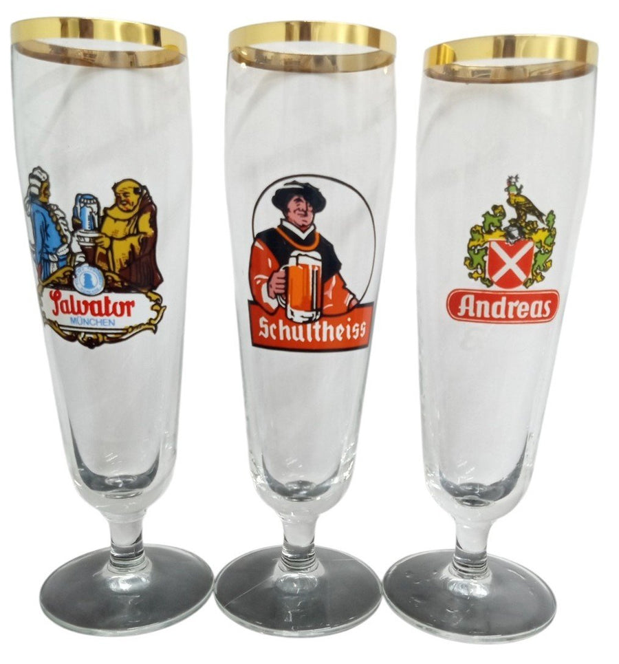 Brewery Pilsner Glasses Set Of 6 Vintage Collectible Breweriana Advertising