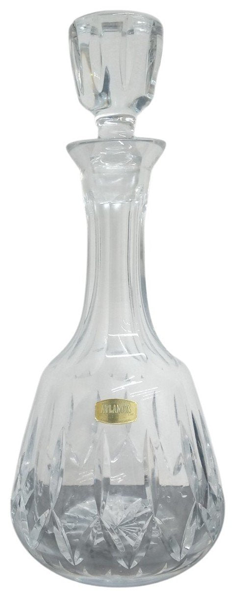 Atlantis Crystal Glass Decanter W/Stopper Vintage Collectible Glassware