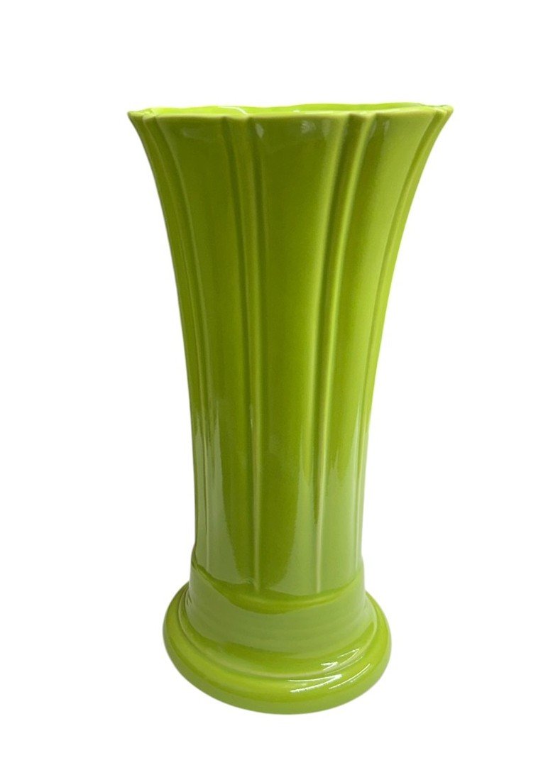 Fiesta - Chartreuse Green Medium Flower Vase In Box Homer Laughlin HLC Ceramic Collectible Decor