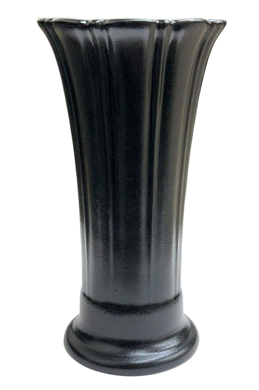 Fiesta - Foundry Black Medium Flower Vase Homer Laughlin HLC Ceramic Collectible Decor