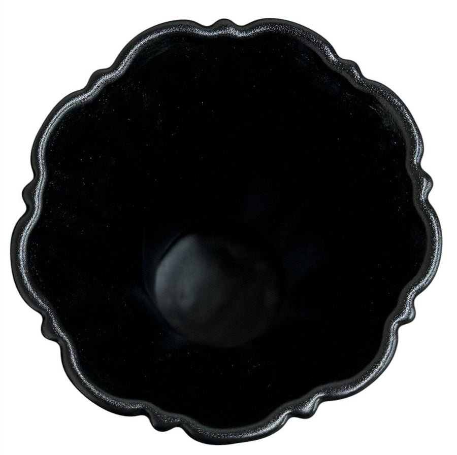 Fiesta - Foundry Black Medium Flower Vase Homer Laughlin HLC Ceramic Collectible Decor