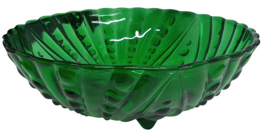 Anchor Hocking Green Burple Vegetable Bowl Likely 1960s Vintage Collectible