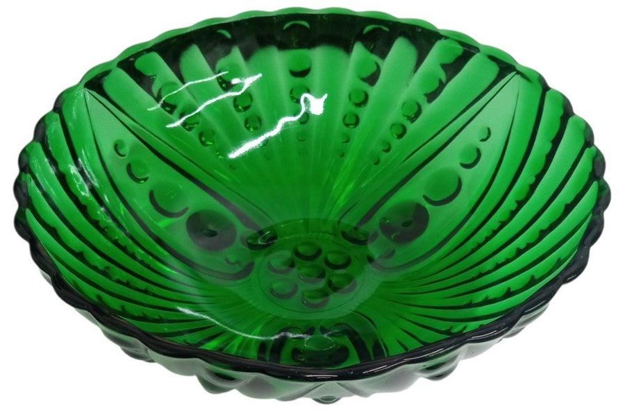 Anchor Hocking Green Burple Vegetable Bowl Likely 1960s Vintage Collectible
