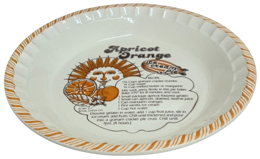 Royal China Co Country Harvest Apricot Orange Ice Cream Pie Plate 1983