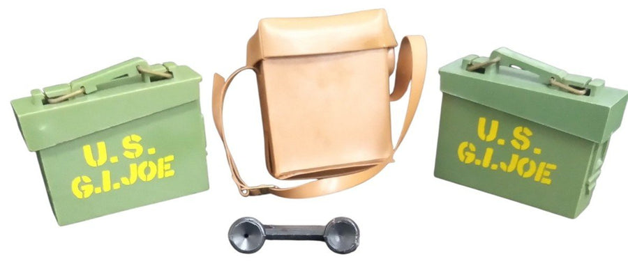 Hasbro GI Joe Ammo Boxes & Field Phone Accessories Likely 1960s Vintage Retro