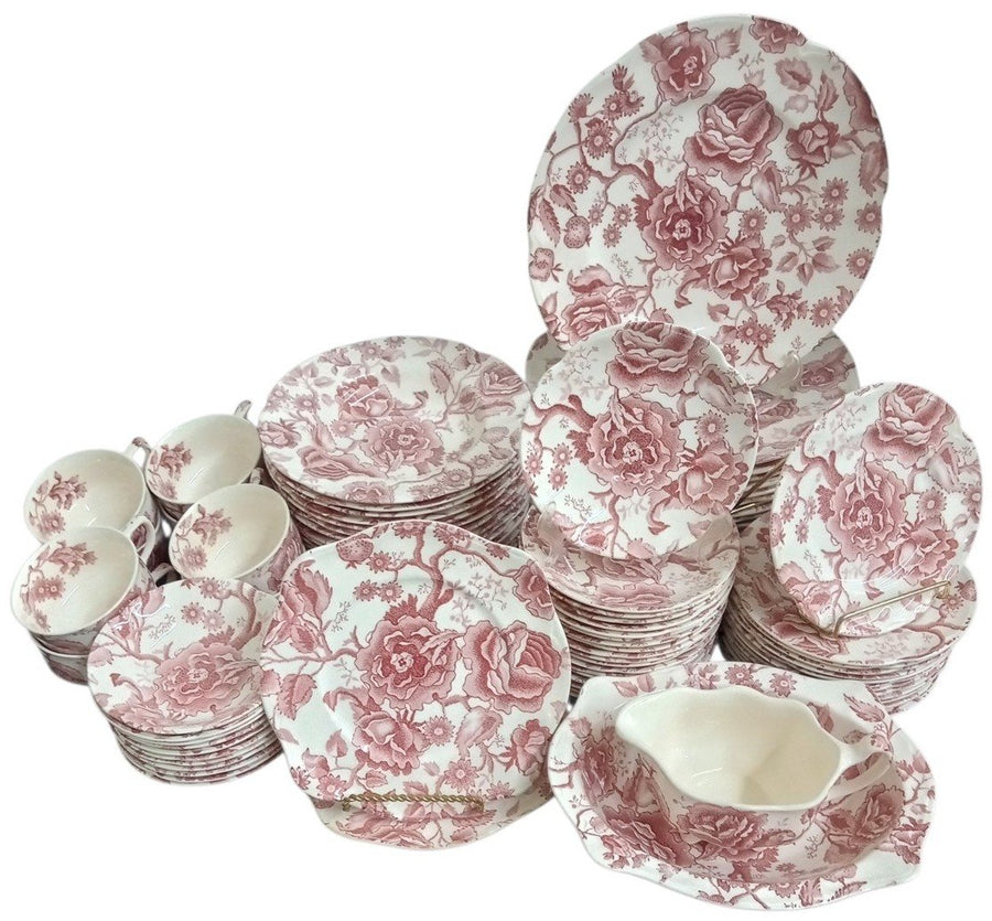 Johnson Bros English Chippendale Dish Set 77 Pc Likely 1960s Vintage Serveware
