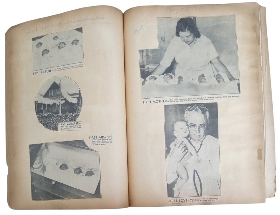 Dionne Quintuplets Scrapbook 1930s-1940s Vintage Collectible Ephemera