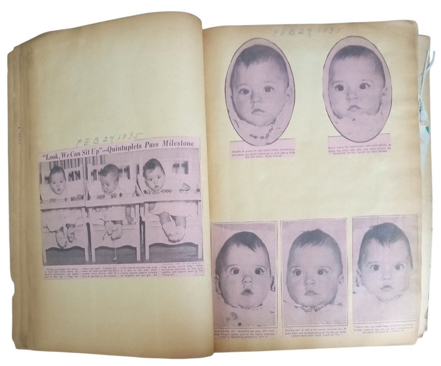 Dionne Quintuplets Scrapbook 1930s-1940s Vintage Collectible Ephemera