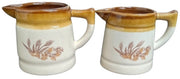 Brown Pottery Miniature Creamers Set Of 4 Vintage Collectible Serveware