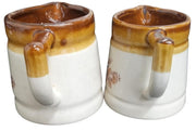 Brown Pottery Miniature Creamers Set Of 4 Vintage Collectible Serveware
