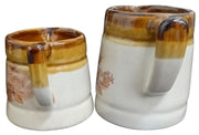 Brown Pottery Miniature Creamers Set Of 4 Vintage Collectible Serveware