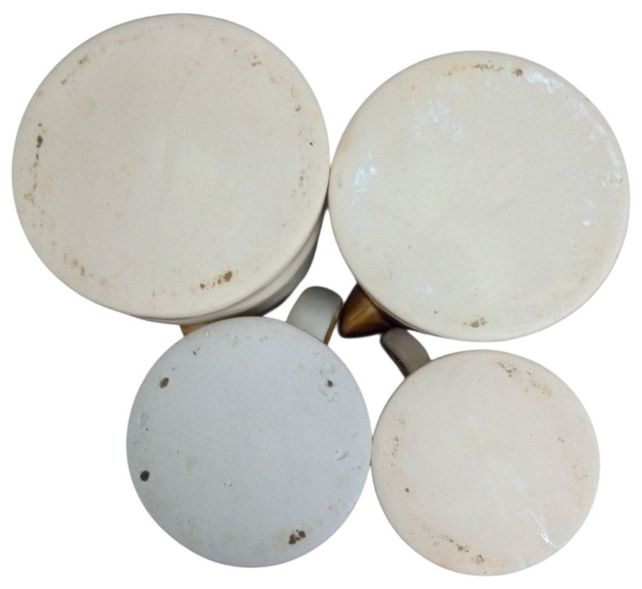 Brown Pottery Miniature Creamers Set Of 4 Vintage Collectible Serveware