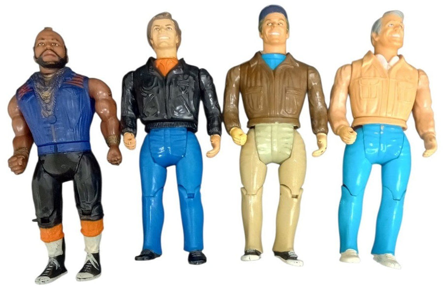 Galoob A-Team Action Figures B.A. Baracus Hannibal Murdock Face Retro 1980s Mr.T