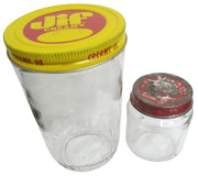 Jif Peanut Butter & Heinz 57 Baby Food Glass Jars 1960s Vintage Collectible